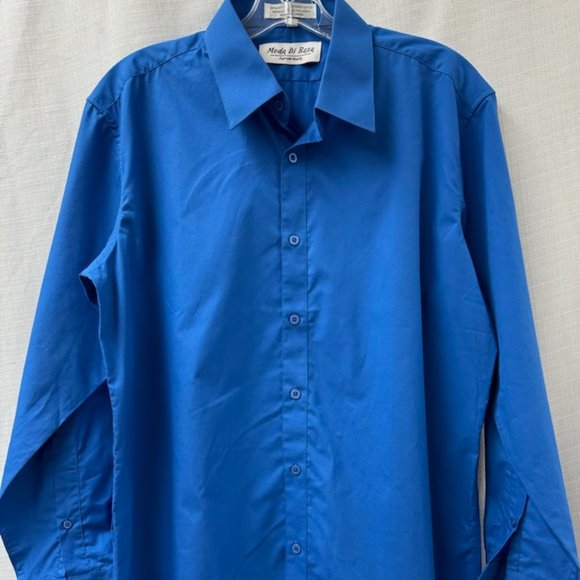 Moda Di Raza Blue Mens Dress Shirt -16-1/2 NWOT - Picture 1 of 3
